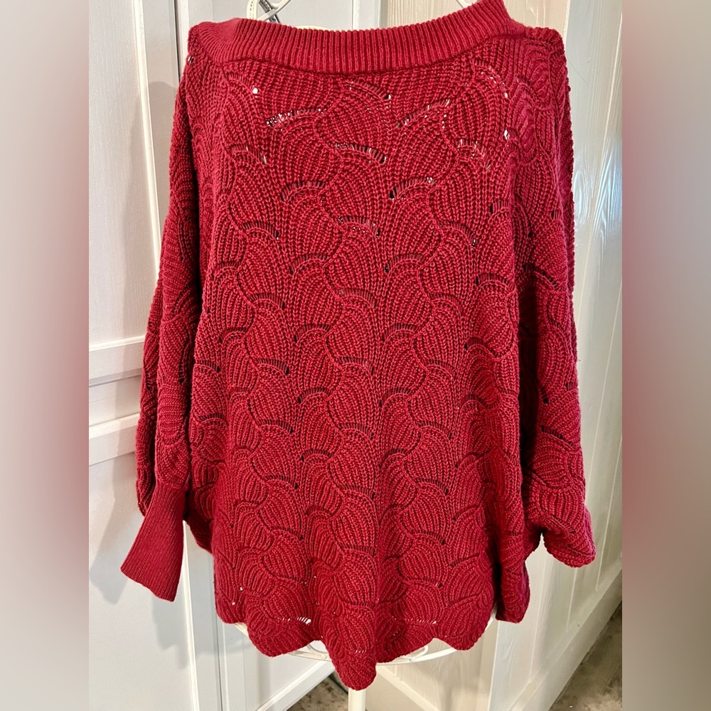 Oversize cranberry colored sweater